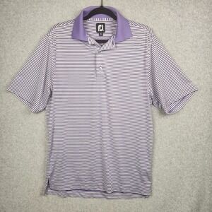 Footjoy FJ Polo Shirt Mens Small Golf Stretch Short Sleeve Purple Striped